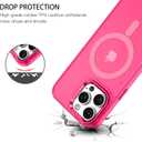 DUEDUE for iPhone 16 Pro Case Magnetic[Compatible with Magsafe], Translucent Matte Back Protective Cover Anti-Scratch Shockproof Phone Case for iPhone 16 Pro 6.3", Hot Pink