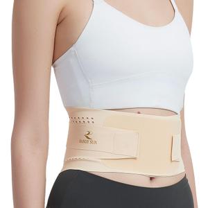 RANDY SUN Ultra Thin Back Brace, Lightweight Breathable for Women & Men, Invisible Waist Support Belt for Lower Back Pain Relief and Posture Correction Light Beige, Size: M