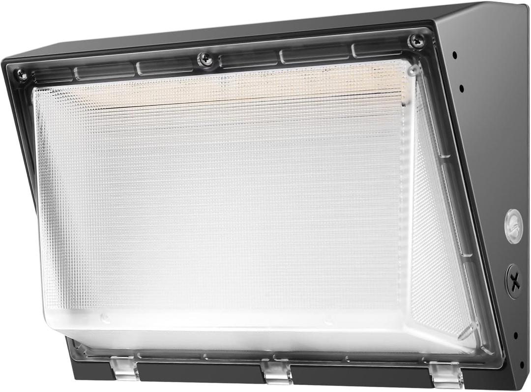 Dimmable 80W LED Wall Pack Light with Dusk to Dawn Photocell, 100-277V 11200LM 400-600W HPS/HID Equiv., 5000K Daylight Outdoor Security Lighting, UL Commercial Wall Mount Lights for Warehouse