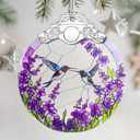 Stained Glass Ornament, Christmas Ornament, Hanging Ornaments for Home Decor & Christmas Tree Ornaments – Exquisite Holiday Decor, Xmas Gifts & Holiday Present - Hummingbirds