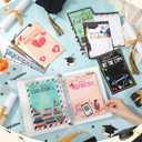 Funrous College Gift Card Book 7 x 5 Inch, Class of 2026 Graduation Gift Card Holder Book for Her Him, First Year of College Survival Kit, 25 Cards Booklet for Graduates, White Gold