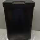 EKO Mirage-T 50 Liter / 13.2 Gallon Touchless Rectangular Motion Sensor Trash Can, Brushed Stainless Steel Finish (Matte Black)