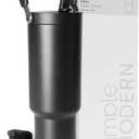 Simple Modern Trek Pivot | 40oz Flip Straw Tumbler with Handle | Water Bottle & Boot | Interchangeable Straw & Chug Lids | Insulated Stainless Steel Jug | Gym Sports Outdoors | Midnight Black
