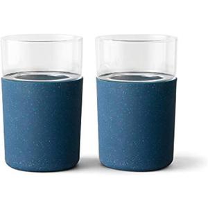Rabbit R5-21308 Freezable Glasses, Set of 2, Speckled Navy,12 fl oz