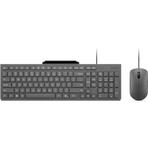Lenovo 310 USB-A Wired Keyboard Mouse Combo, Quiet Keys, Ultra-Slim Gaming Design, Spill-Resistant, Integrated Phone Stand, Compatible w Laptop, PC, Tablet  Ergonomic Mouse Mechanical Keyboard USB