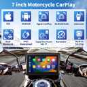 Motorcycle CarPlay Screen 7", Waterproof GPS Display for Motorbike, Wireless CarPlay & Android Auto para Moto, Dual Bluetooth, Touchscreen, Music Sharing Siri (7" Wireless CarPlay) (Dual Mount)