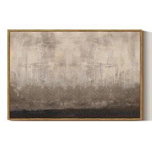 ARPEOTCY Large Framed Canvas Wall Art, 24x36 Inch, Modern Minimalist Abstract Art Prints, Contemporary Neutral Decor for Living Dining Room Hallway Bedroom Fireplace, Sandstone Textured Decor