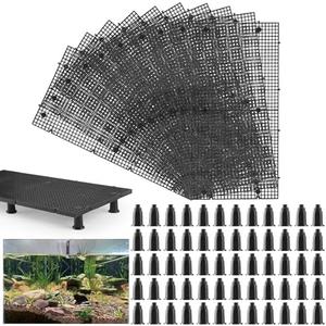 10pcs Plastic Egg Crate Grip Bottom Fish Tank Isolation Board Egg Crate Tray Panel Fish Tank Divider 60pcs Aquarium Board Support Kits