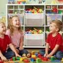 Geetery 6 Pack Storage Baskets for Organizing 14.8'' x 9.8'' x 8.9'' Woven Basket for Storage Cotton Rope Organizer Bins with Handle for Gifting Nursery Classroom Playroom(Light Brown)