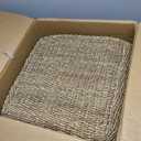 Household Essentials Seagrass Rolling Wicker Storage Ottoman, 18.1 inches