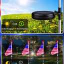 10 Pack Solar American Flag Lights Outdoor, 4th of July Decorations Outdoor, Waterproof Solar Flag Patriotic Lights for Yard, Garden, Pathway, Independence Day, 250th Anniversary (Red White and Blue)