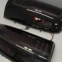 Sequential LED Tail Light for 2003-2006 Chevy Silverado, with Start-Up Dance, Dynamic Turn Signal, Unique C Shaped Design Tail Lamp, Brake, Reverse Light, Plug N Play, Smoked Lens Rear Lights