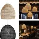Japanese Hand Woven Bamboo Chandelier Decor Lampshade Restaurant Lantern Lamp (yellow)