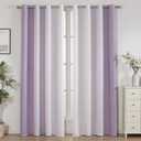 Weesire Purple Ombre Blackout Curtains for Bedroom Living Room 2 Panels 100% Blackout Lavender Pink Gradient Curtains for Girls Bedroom, 52x63 Inches