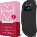 Portable Cordless Menstrual Heating Pad with 6 Heat Levels and 6 Massage Modes, Heating Pad for Period Cramps, 3s Fast Heating Gift for Women and Girl(Black,Black-6 Levels)