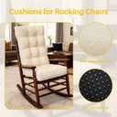 YZ HOME Rocking Chair Cushion, Set of Thicken Seat & Back Chair Cushions with Memory Foam, Non-Slip Chair Pad with Ties for for Indoor&Outdoor Rocker, Beige, 22x17x5/17x17x5