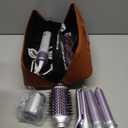 5 in 1 Hot Air Styler- Blowout Brush Hair Dryer Set for Salon Blowouts, Smooth Curls, Volumizing and Straightening, Professional Hair Styler Set, Anti-Frizz, Compact Design with Travel Bag (Purple)