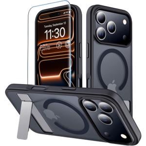 xiwxi for iPhone 17 Pro Case with Kickstand,[Compatible with Magsafe][1*Screen Protector],Military-Grade Protection & Anti-Yellowing,Magnetic Case for iPhone 17 Pro,Black