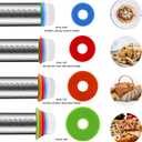 Rolling Pin and Pastry Baking Mat Set, Rolling Pins with Adjustable Thickness Rings, Stainless Steel Dough Roller for Baking Fondant, Pizza, Pie, Pastry, Pasta, Cookies (Black Mat)