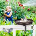 Deck Mounted Metal Bird Bath for Outside, Detachable Birdbath Bowl with Adjustable Steel Clamp, Outdoor Bird Feeder for Railing Balcony Fence Yard Art Garden Decor (Vintage Bronze)