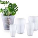 Vesici 32 Pcs 3/4/5/6/7 Inch Large Size Clear Nursery Pots Variety Pack Plant Pots with Drainage Holes Planters for Indoor Plants Flexible Transparent Plastic Plant Bottle Succulents