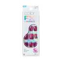Kiss colorFX by Impress Press On Nails, Levels, 30 No Glue Peel and Stick Nails Kit with IMPROVED Adhesive, Pink Squoval Chrome Effect, Includes Prep Pad, Manicure Stick & Mini File