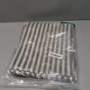 jinchan Striped Linen Kitchen Curtains 24 Inches Tier Curtains Farmhouse Modern Cafe Style Small Window Treatments Airy Light Filtering Rod Pocket for Living Room Bathroom 2 Panels Charcoal Grey