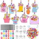 WinnerWhy 30 Pcs Mother's Day DIY Suncatcher Ornaments, Bulk Craft Kits for Adults, Acrylic Light Catcher Decorations with Mom Themed Designs for Mother's Day Projects, Parties, Group Activities