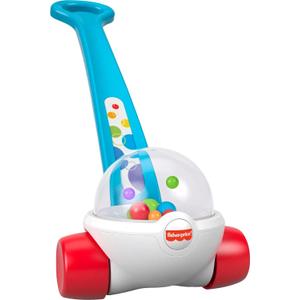 Fisher-Price Baby & Toddler Toy Corn Popper Blue Push-Along with Ball-Popping Action for Infants Ages 1+ Years, 2-Piece Assembly