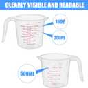 2 x DTDNZKN 3 Pack Measuring Cup Set, Includes 250Ml (1-Cup), 500Ml (2-Cup) and 1000Ml (4-Cup) Plastic Liquid Measuring Cups- Baking, Cooking, Mixing & Measuring Cups, Essential Kitchen Tools