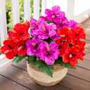 HyeFlora Artificial Flowers for Outdoors Faux Hibiscus Summer Outdoor Decor, 4 Bundles Fake Tropical Plants UV Resistant Realistic Silk Flowers for Outside Planters Porch Patio Garden Yard Window
