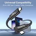 8K USB 4 Cable 40Gbps 240W Fast Charge C-C Cable for Laptop/Monitor/Portable Hard Drive/Docking Station, 2m (6.6ft), Angle