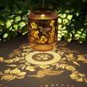 2 Pack Solar Lanterns Outdoor, Birthdays Gifts for Women Mom Grandma, Metal Waterproof Hanging Hollow Out Garden Decorative Solar LED Light for Yard, Patio, Lawn, Porch, Backyard (Hummingbird)