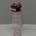 OLDLEY Water Bottle, 32oz Motivational Sports Water Bottle with Time Marker - Times to Drink - Tritan, BPA Free, Wide Mouth Leakproof, Anniversary Birthday Gifts for Men Women, Clear Pink
