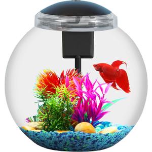 3-Gallon Aquarium Starter Kit, Ideal for Betta Fish and Other Tropical Fish, Includes Power Filter, LED Light, Hood, and Illustrated User Set Up Guide, Impact-Resistant Plastic 3-Gallon Aquarium Starter Kit, Ideal for Betta Fish and Other Tropical Fish, Includes Power Filter, LED Light, Hood, and Illustrated User Set Up Guide, Impact-Resistant Plastic