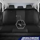 Skechers Air-Cooled Memory Foam Seat Covers,Mesh Thick Car Seat Covers,Piping Leather Car Seat Cover,Airbag Compatible,Automotive Comfort for Most Cars, Vans, Trucks, SUV(Black, Full Set)