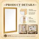 Sintuff 32" x 21.5" Vintage Magnetic Board for Wall, Retro Gold Frame Baroque Metal Magnetic Wall Board for Travel Souvenir Magnet Collections