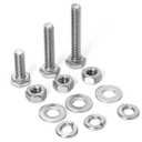 280PCs 1/4-20 Hex Bolts Screws Hex Nuts Flat Washers Lock Washer Kit, Stainless Steel 304, Fully Threaded Hex Bolt 1/4-20 x 1/2" 3/4" 1" 1-1/4" 1-1/2" 1-3/4" 2" Length