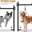 Dog Grooming Arm for Table, L Size, Adjustable 42" Height & 31"43" Width, H-Shape Stable Grooming Stand, Clamp Fits up to 2.76", with Hammock & 2 Nooses for Home Grooming & Nail Trimming