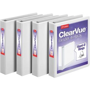 Cardinal 1.5 Inch 3 Ring Binder, D Ring, White, 4 Pack, Holds 375 Sheets (29400)