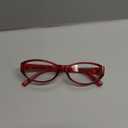 LJCZKA Oval Blue Light Blocking Glasses for Women Retro Small Oval Frame Glasses Y2K Clear Lens Computer Eyeglasses (Red)