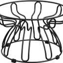 Raised Cat Bowl Stand Metal - Elevated Cat Food Dish Holder with Anti-Slip Sleeves - Lifted Feeding Station Anti Vomiting - 6.7" W x 3.9" H - Black (Bowl Not Included)