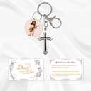 Inspirational NFC Christian Keychain with Scripture Card, Tap with Your Phone to Get Daily Bible Verse (Jesus Playing Guitar)