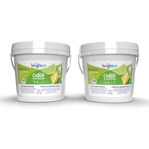 Bright Air 64 oz. Super Odor Eliminator, For Large Spaces, Zesty Lemon & Lime Scent, Case of 2, Odor Eliminator & Air Freshener, Natural Essential Oils, Lasts Up to 120 Days Each