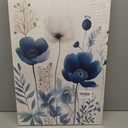 3Pcs Flower Canvas Wall Art Navy Blue Wildflower Wall Decor Pictures Modern Watercolor Boho Botanical Floral Posters Prints for Bedroom Living Room Home Decoration 16x24in