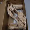 VIMISAOI Women's Bow Knot Heeled Sandals Open Toe High Block Chunky Heels Ankle Buckle Strap Pleated Bride Wedding Party Dress Shoes, Size 8