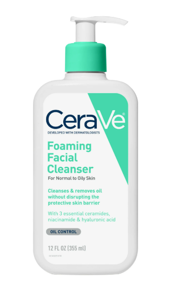 CeraVe Foaming Facial Cleanser, Daily Face Wash for Oily Skin, Hyaluronic Acid + Ceramides + Niacinamide, Fragrance Free & Paraben Free, NonDrying Oil Control Face Wash, 19 Fluid Ounce