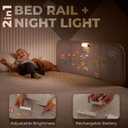 Toddler Bed Rail with Night Light - Foldable Bed Side Rails - Fits for Most Beds Bed Rails for Full Size Bed, Queen Size Rails, Twin Rails - Portable Fence for Baby - 48inch