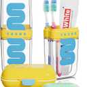 VITVITI Travel Soap Case Container, Portable Toothbrush Travel Case Dish Tray, 7.88 Inch Toothpaste Traveling Toothbrush Holder Set with Cover for Trip/Bathroom/Camping, Yellow