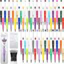 150 Pieces DIY Beadable Pen Kit 50 Plastic Ballpoint Pens with Refills & Bags, Beads Not Included School Supplies, Office Accessories & Craft Gifts for Students & Teachers (Multicolor)